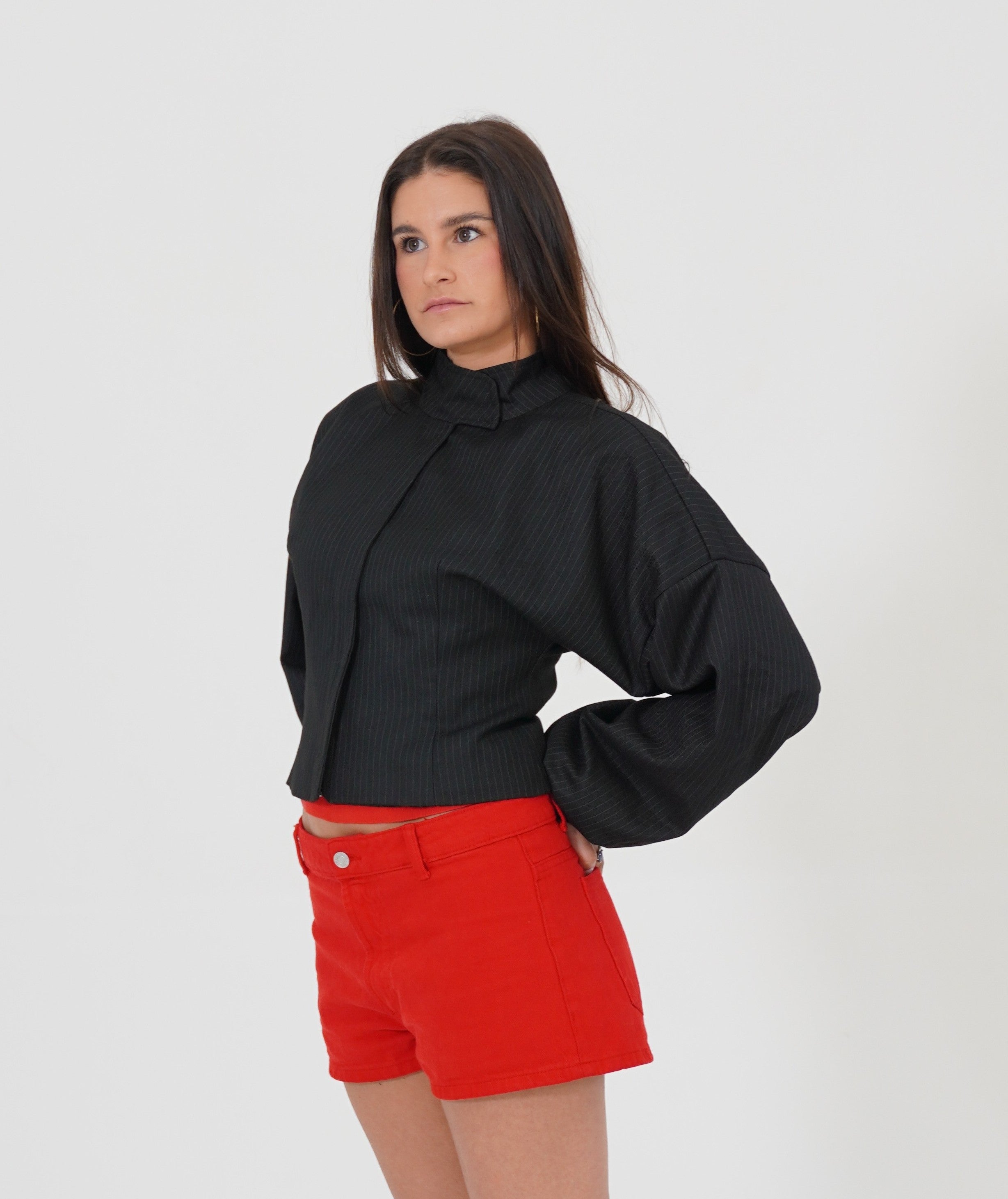 BLACK CASHMERE BOMBER JACKET