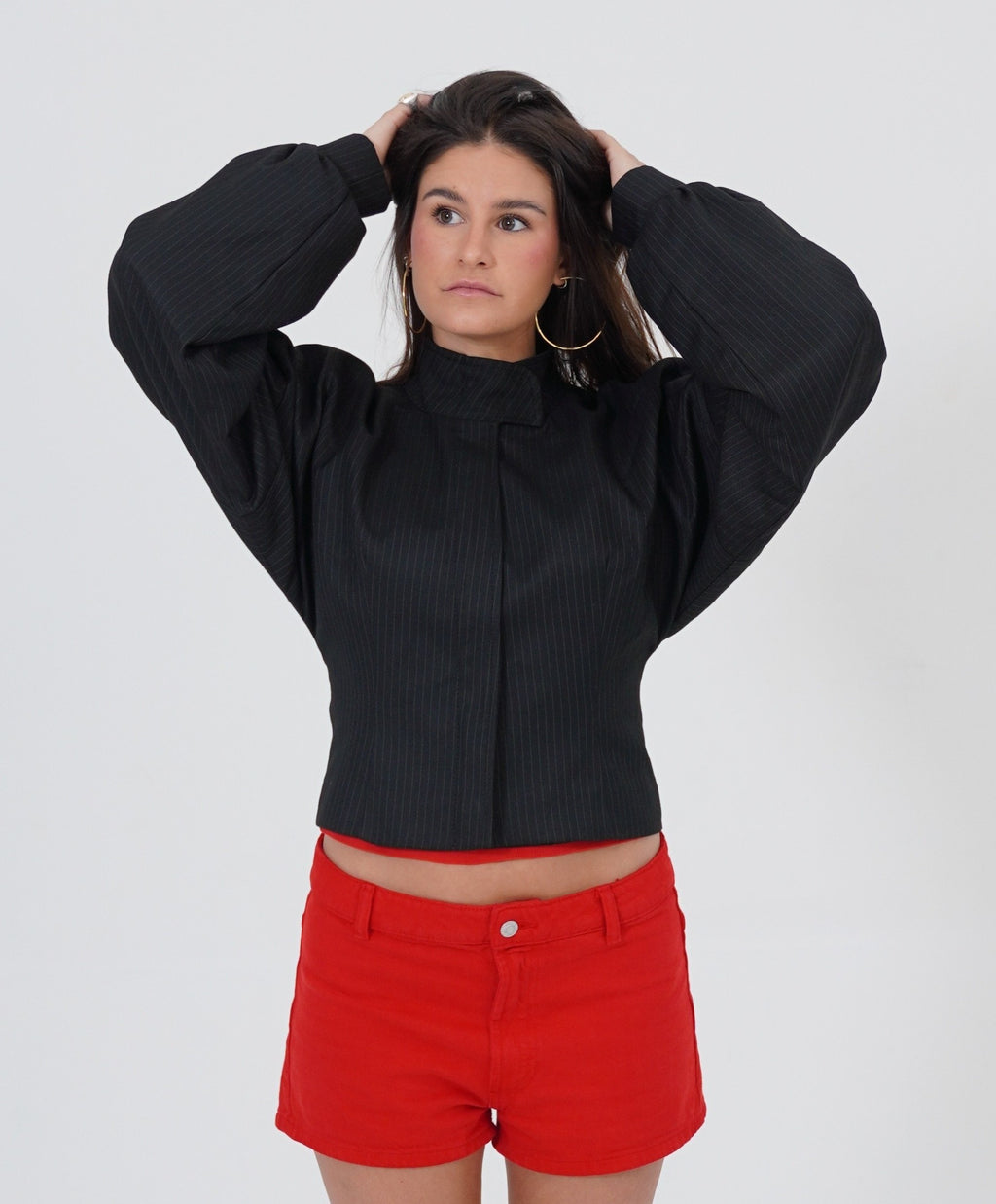 BLACK CASHMERE BOMBER JACKET