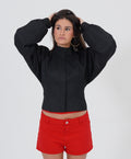 BLACK CASHMERE BOMBER JACKET