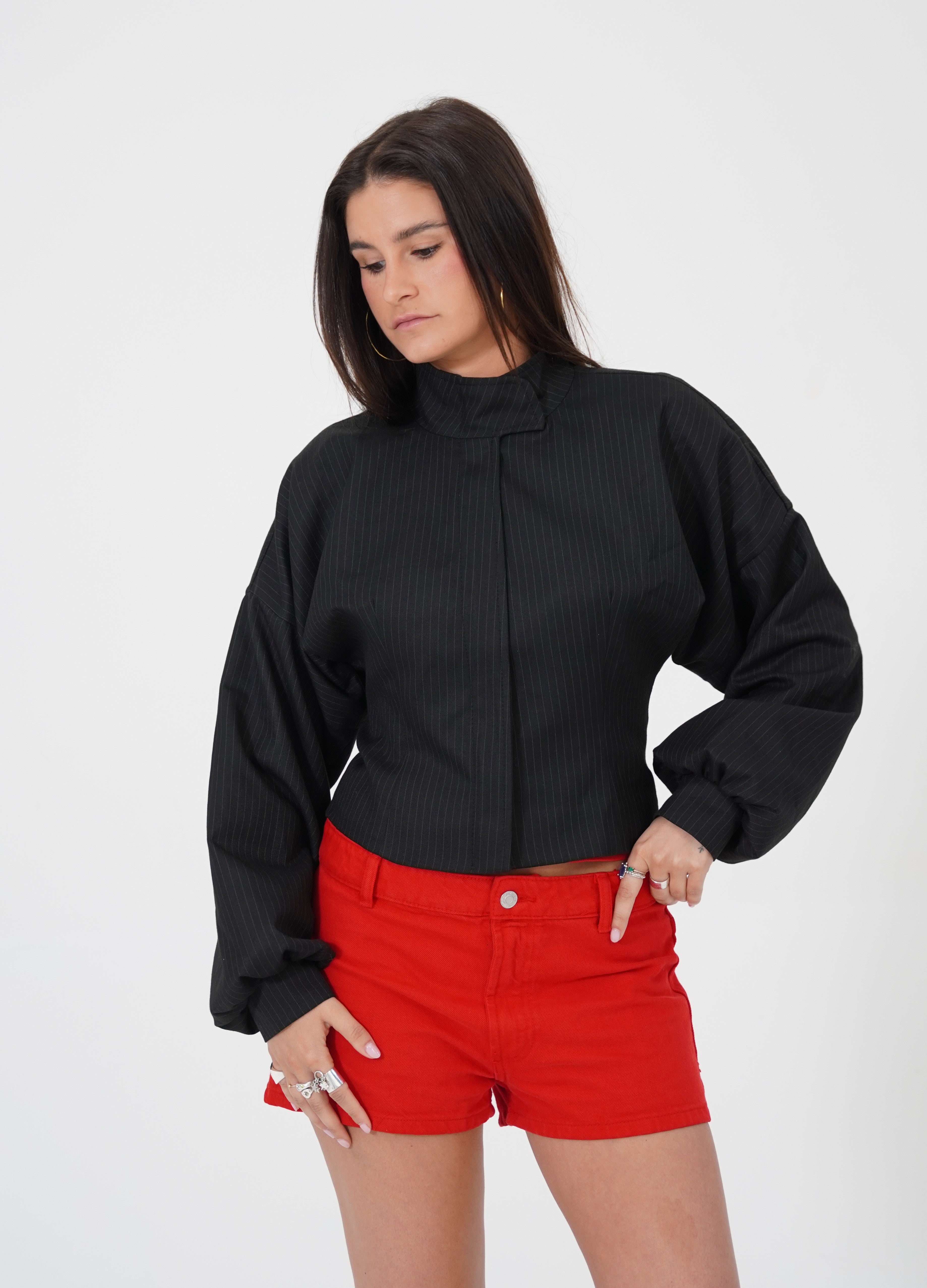 BLACK CASHMERE BOMBER JACKET