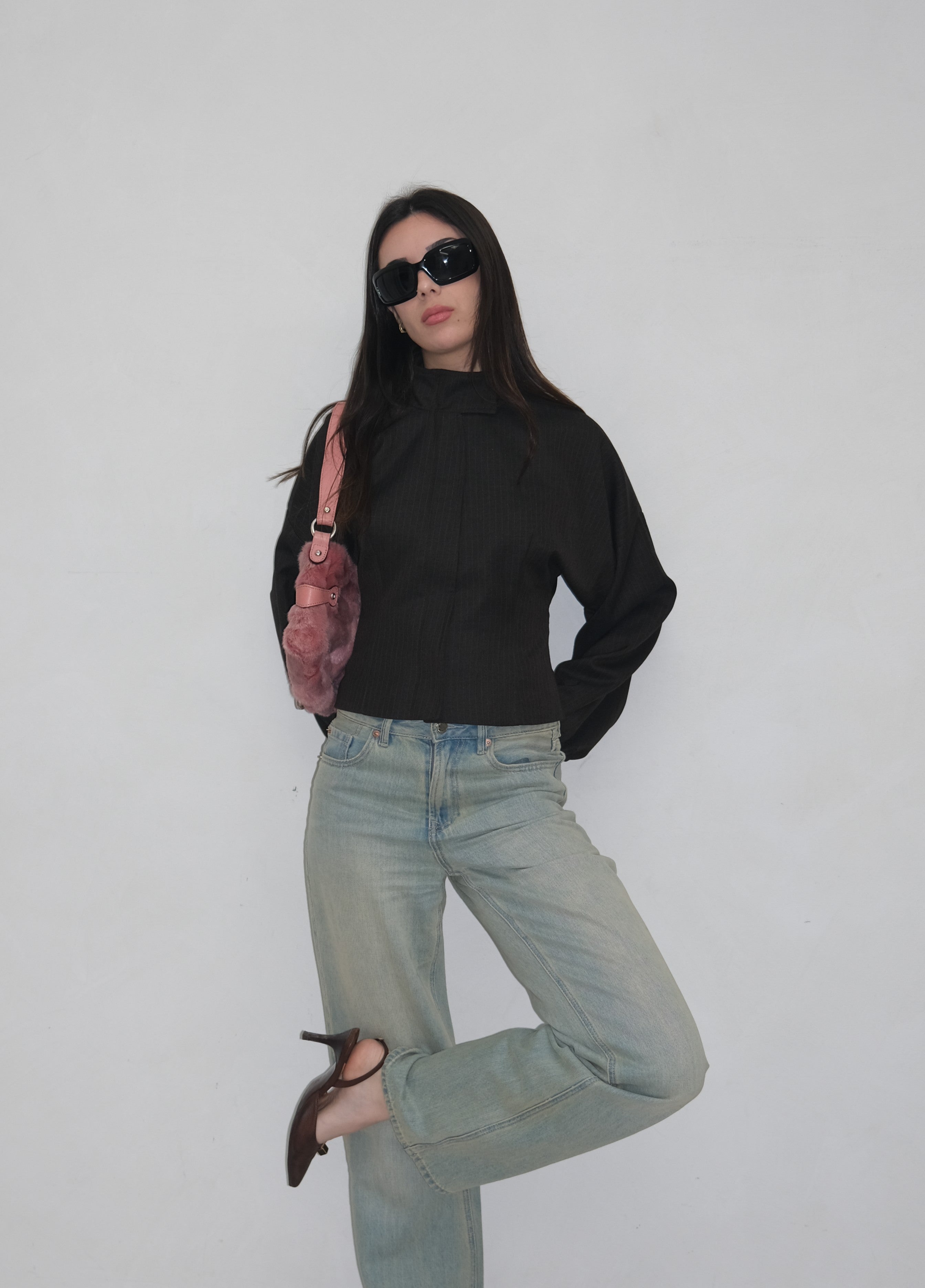 BROWN CASHMERE BOMBER JACKET