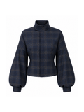 NAVY CASHMERE BOMBER JACKET