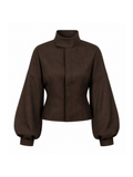 BROWN CASHMERE BOMBER JACKET