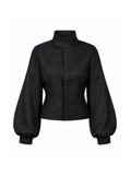 BLACK CASHMERE BOMBER JACKET