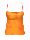 SUNSET SILK TOP + SCRUNCHIE