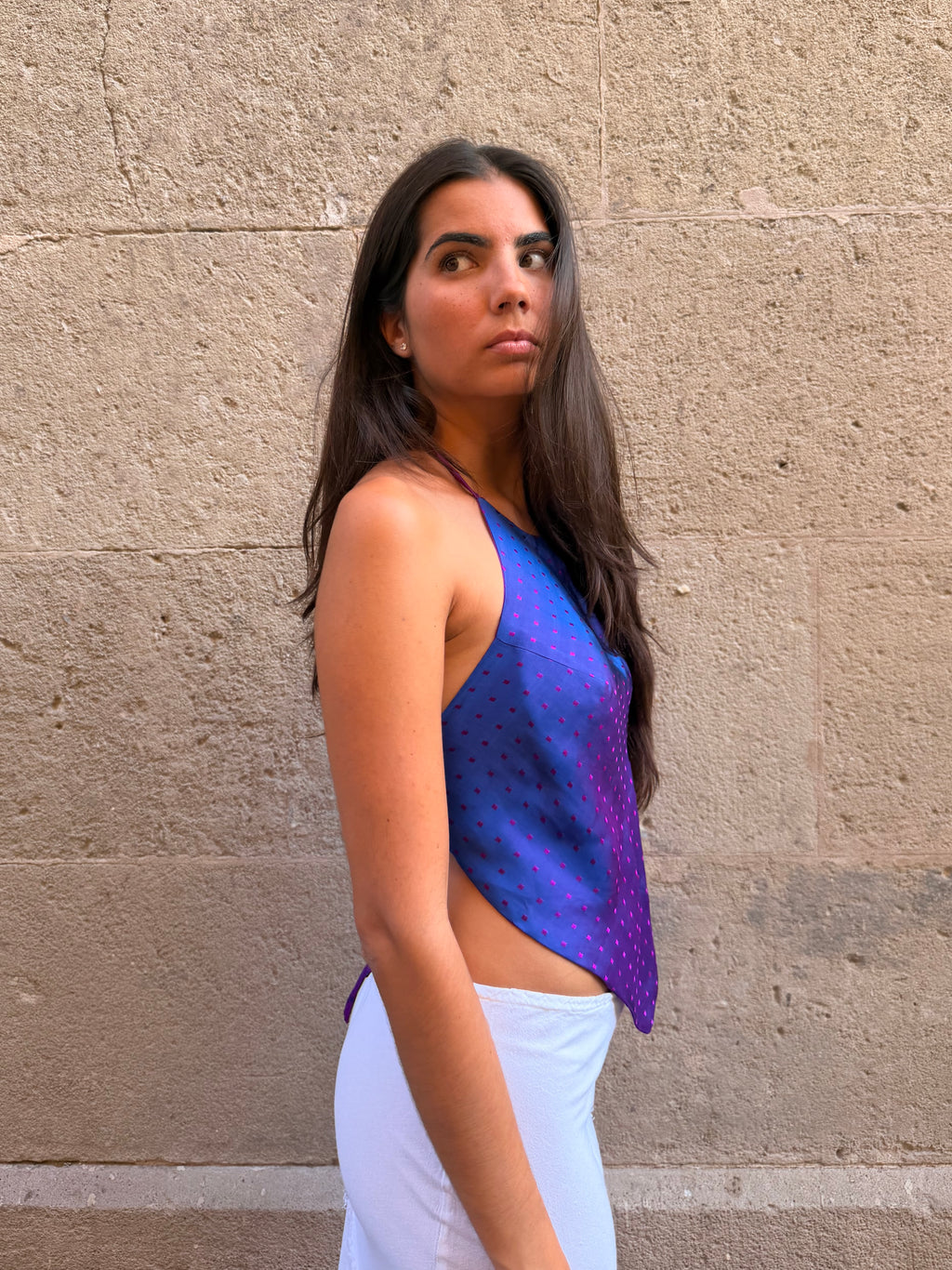 MIDNIGHT SILK TOP + SCRUNCHIE
